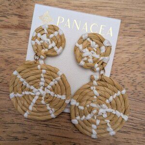 NWT! Woven Rattan Earrings